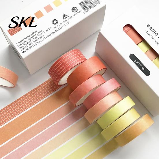 Washi Tape 8 Rolls Set, Decorative Stickers, Aesthetic Solid Color Tapes Clean Design Masking for Scrapbooking Supplies, Journaling Junk Journal,