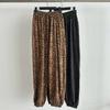 New Arrivals Open Run Women Leopard Big Size Jogger Wide Banding Autumn Pants