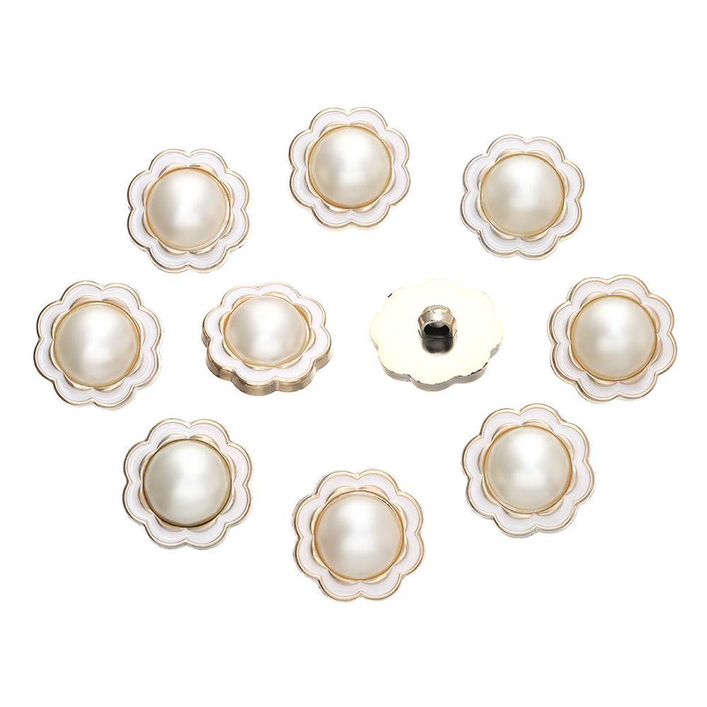10Pcs Plastic Ornaments DIY Pearl Clothing Buttons Needlework Shirt Buttons Sewing Accessories