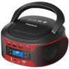 CD-радиомагнитофон с Bluetooth и USB, портативный CD-плеер с эквалайзером, питание от сети и батарей, цифровой дисплей с подсветкой