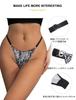 OhyeahLady Sexy Plus Leopard Tiny Ice Silk Adjustable Size 2XL Women's T-Back G-String, Size, Print, Panties, High-Leg Panties, Lightweight,