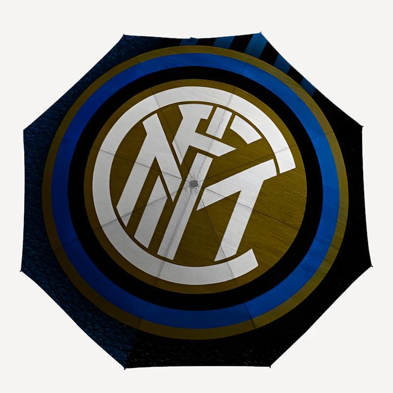 Inter Milan, Badge- Automatic Opening and Closing, 8-rib Structure Portable Umbrella, Suitable for Men and Women in All Seasons - Perfect Gi