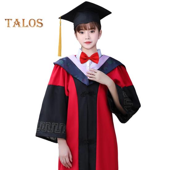 Graduation Cap And Gown Set Class of 2025 Graduate Uniform Academic Doctor Robe with Tassel for High School College Bachelor