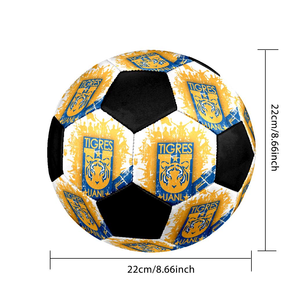Tigres UANL Indoor Soccer Ball Colorful Machine Stitched PVC Size 5 Team Training Competition Ready Durable High-Bounce Cool Sports Gift