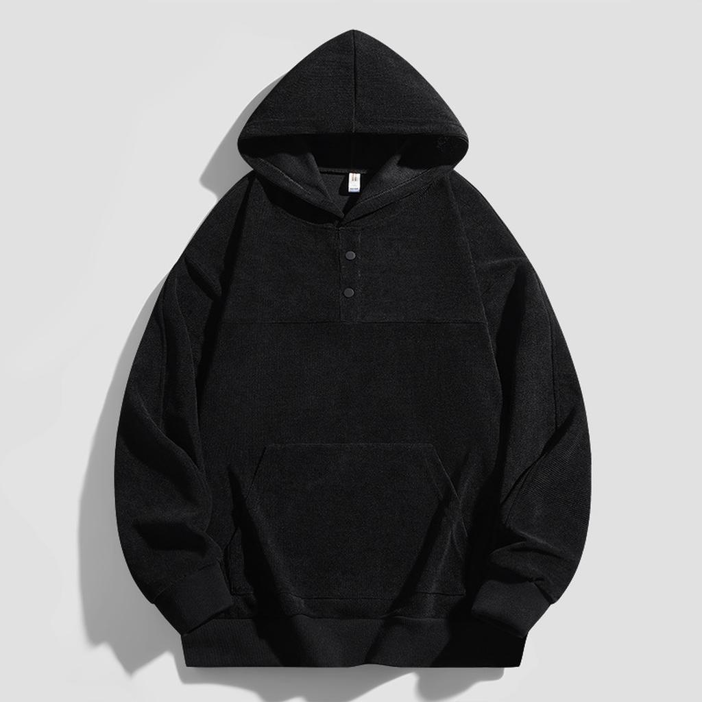 Men's Fashion Solid-color Hooded Sweatshirt, Casual Loose Large-sized Hooded Sweatshirt