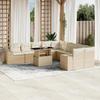 VidaXL Garden Lounge Set 11 Pcs with Beige Cushions Wicker 3269428