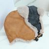 Lei Feng hat women's autumn and winter thickened plush hat delicate and soft pu leather ear protectors cycling pilot hat men