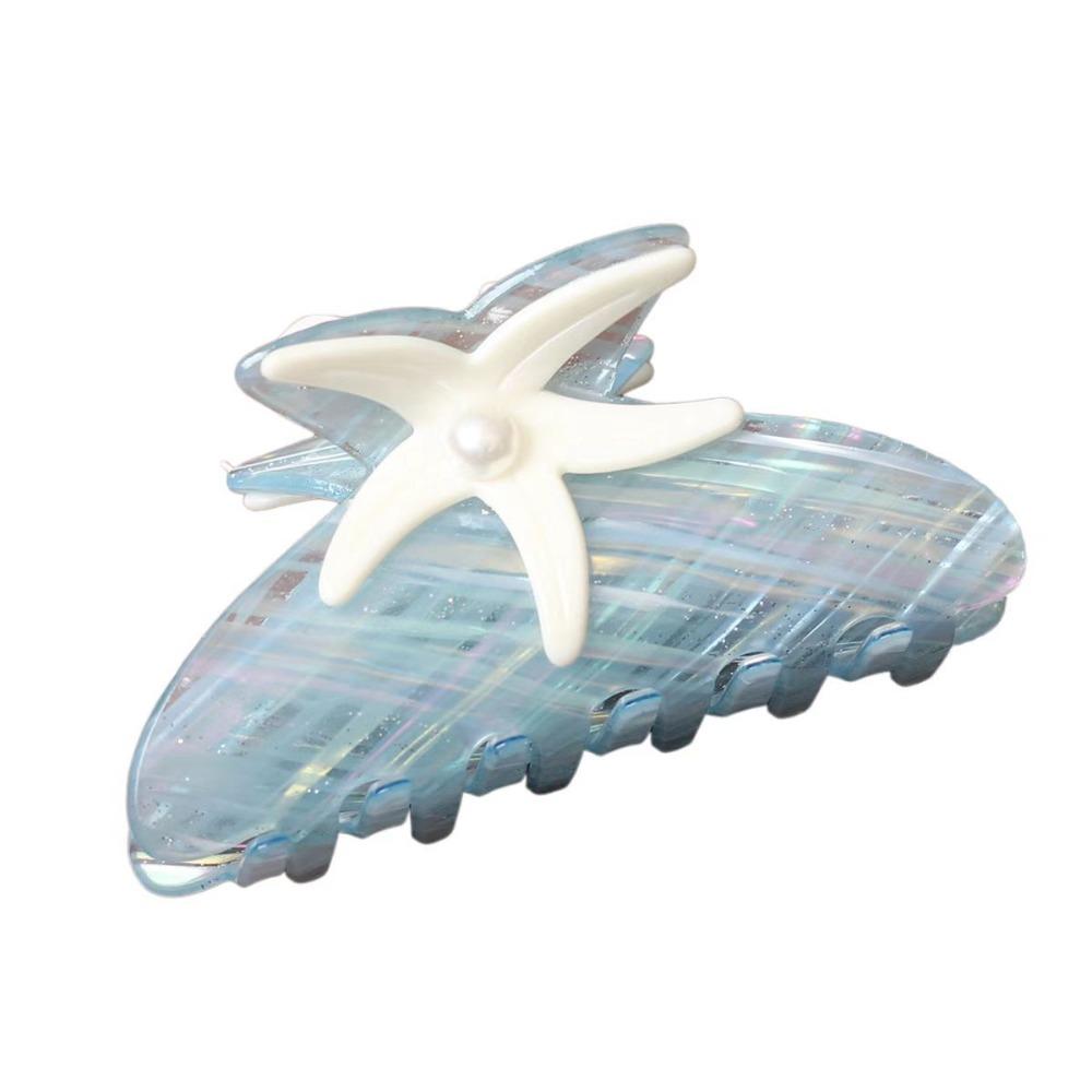 Shark Clip Pearl Hair Claw Colorful Acrylic Shark Clip Personalized Starfish Hair Grab  Streetwear