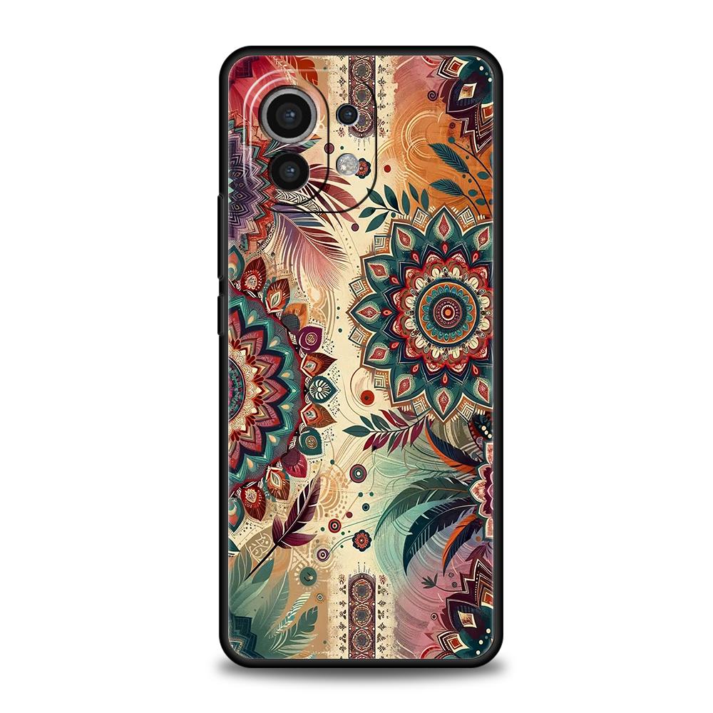 Indian Pattern Mandala Phone Case Cover for Xiaomi Mi 15 14 13 12 11 Ultra 14T 13T 12T 11T 10T Pro Lite 5G Shockproof Soft TPU