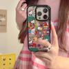 Cute Hellokitty Mirror Phone Case For iPhone 16 Pro 13 14 15 Pro Max Back Cover Cartoon Side Frame Protective Cases