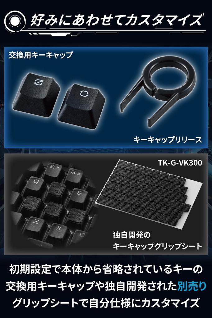 Elecom Игровая клавиатура проводная VK210S Tenkeyless Mechanical Neo Clutch Keycap Silver Axis Speed Linear с USB-портом V-custom TK-VK210SBK