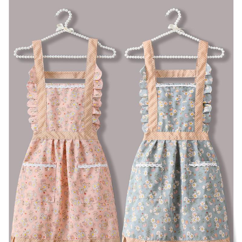 Новый фартук из кружевного полотна, стиль принцессы, дышащая талия, фартук для приготовления пищи, обеденная и рабочая одежда, кухонный фартук