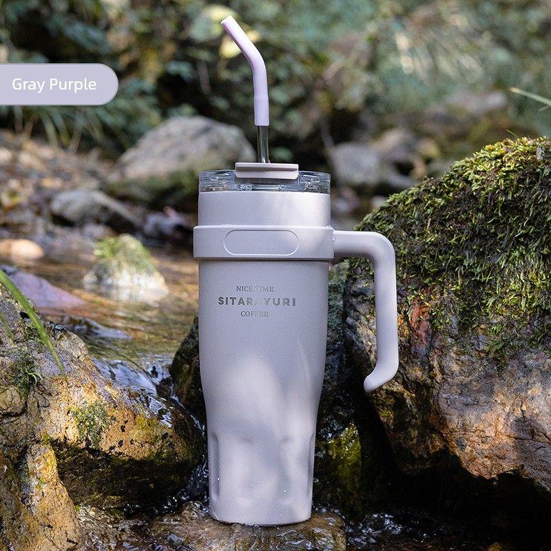 Giant Ice Cup Large Capacity Insulated Cup for Women Office Straw Water Cup 2024 New Model High-Value Design for Women