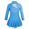 Children Figure Skating Dress Long Sleeves Mock Neck Ice Skating Gymnastics Competition Costume