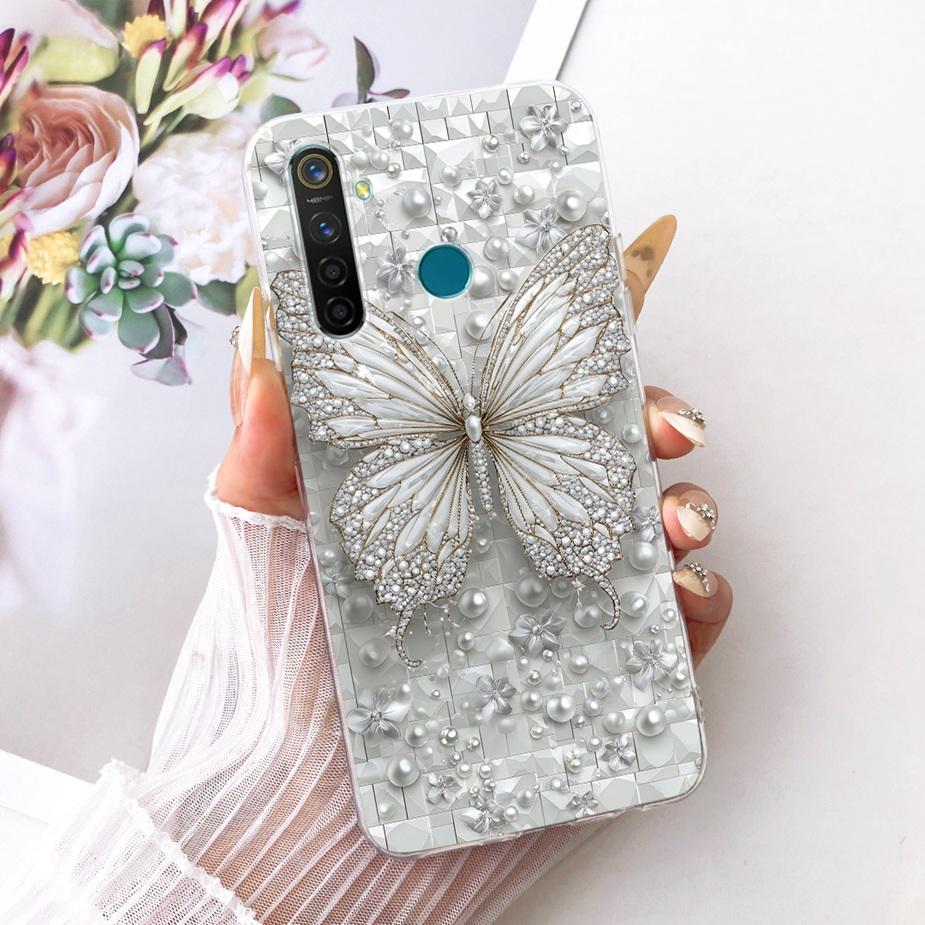 Для Realme 5 5i 5S Realme5 Pro Роскошный Чехол с Рисунком Цветов и Бантом Мягкий Силиконовый Чехол для Телефона Для Realme 5 Pro 5i 5S Задняя Крышка Coque