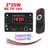 50W DIY Amplifier Bluetooth 5.0 MP3/WMA/WAV/APE/FLAC Decoder Board 9V 12V Car Audio USB TF FM Radio Module 6.5mm Microphone Music Player