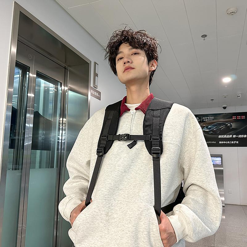 Junior High School Student Schoolbag Women's Large Capacity Lackup Air Cushion Backpack Men's Spine Protection Backpack