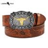 Western Cowboy Belt Vintage Taurus Embossed Youth Classic Men Unisex Punk Embossed Leather Belt