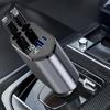 120W Metal Car Charger Super Fast Charging with Digital Display 4 Port Retractable Cable Multifunctional USB C Vehicle Charger