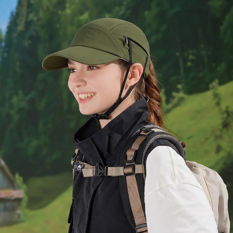 Quick-dry Women Baseball Cap for Surfing Sports Summer Sun Hats Outdoor Travel Men Riding Cap with Hideable Windproof Rope