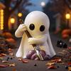 1/2Pcs Halloween Ghost Figurine Mini Cartoon Ghost Statue PVC Sculpture Miniature Ghost Ornament