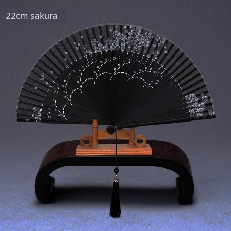 2025 Model Red Fan Portable Black Purple Yellow 7inch Flag-Patterned Ancient Style Folding Fan Chinese Style Classical Fan Green