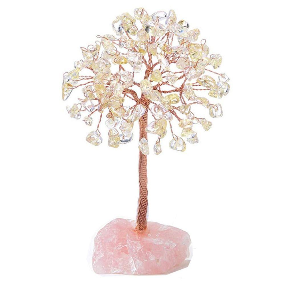 Stone Crafts Copper Wire Wrapped Crystal Money Tree Reiki Chakra Feng Shui Trees Potted Plants