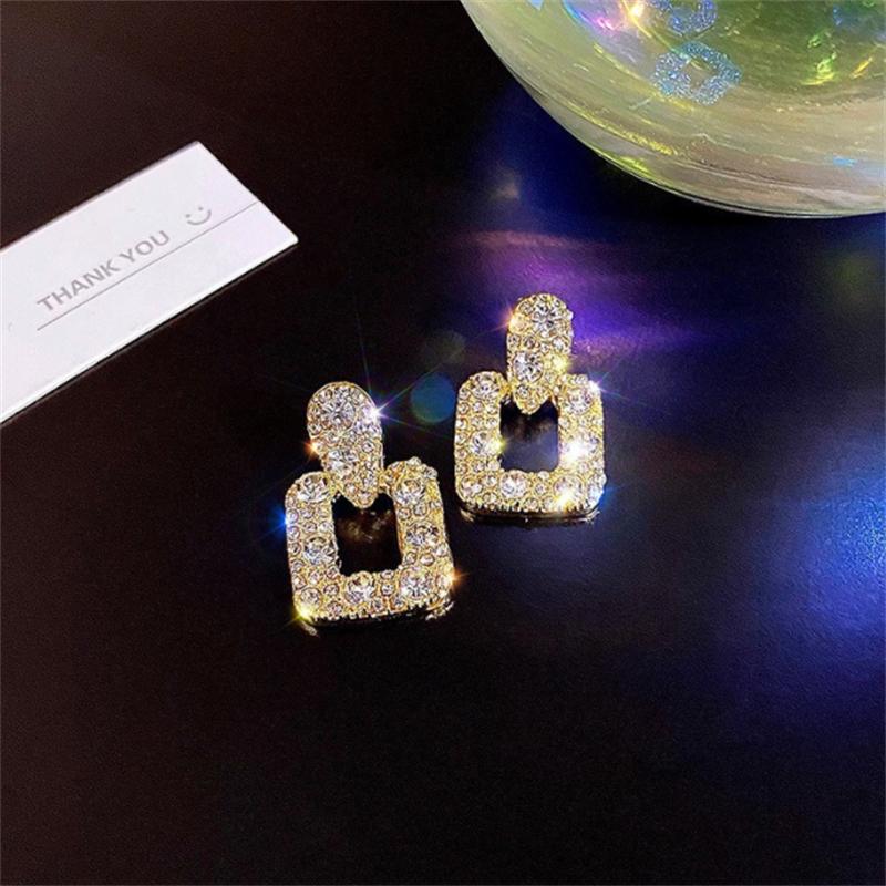 Square Diamond Dangle Earrings for Women Creative Design Temperament Personality Jewelry Girl Gift Brincos