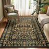 Living Room Carpet Large Machine Washable Rug Green Plant Floral Non Slip Floor Mat Soft Bedroom Carpets Vintage Home Decor