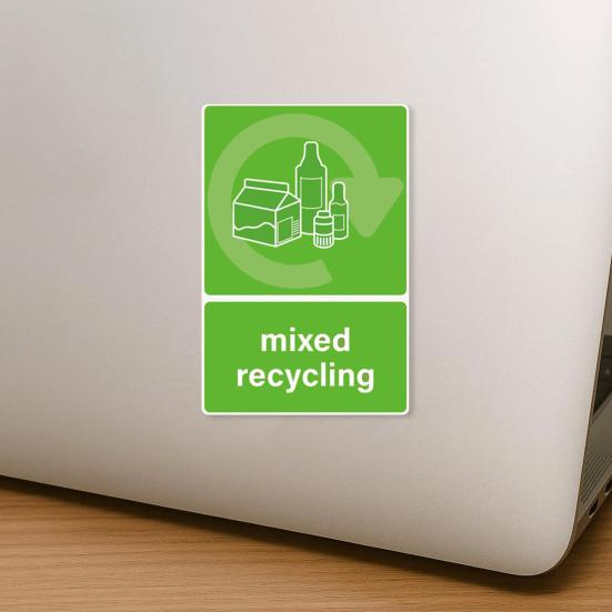 Наклейка для переработки для мусорного бака самоклеящаяся водонепроницаемая знаки сортировки отходов для дома офиса квартиры отеля школы и общественной зоны