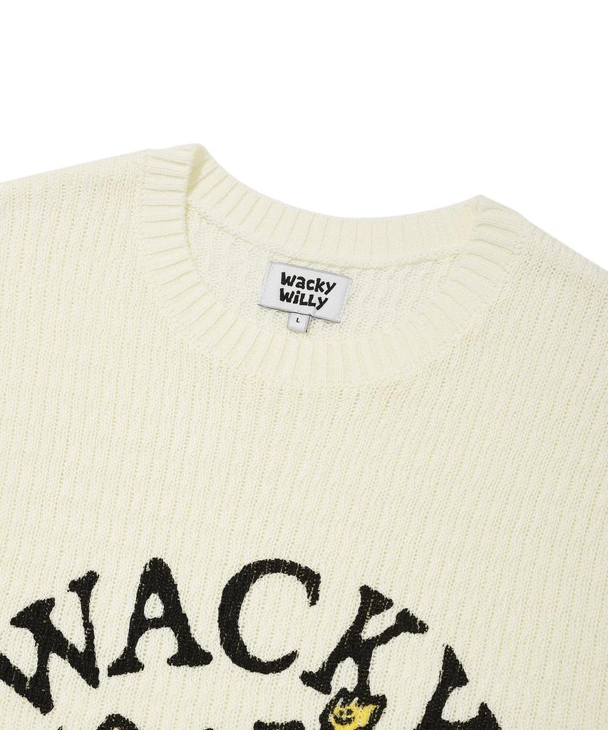 WACKY WILLY One-Point Short Sleeve Pullover Knit Ivory