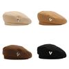 Женская однотонная элегантная берета в британском стиле, ретро темпераментная осень/весна, шляпа художника, уличная повседневная универсальная кепка