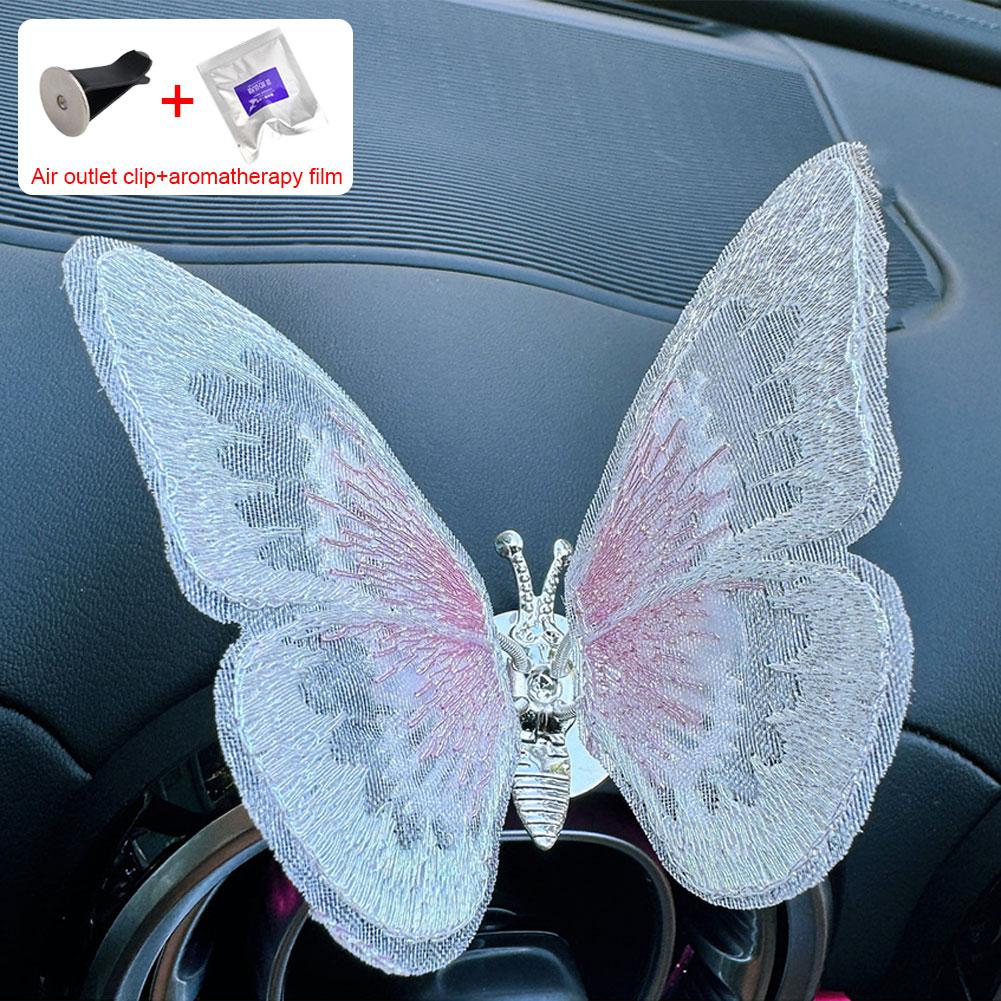 Butterfly Vent Clip Cute Fluttering Butterfly Trinket For Vehicle Center Console Car Refreshing Ornament That Spreads Aroma