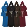 4 Medieval Long Hooded Robe for Adult Halloween Cross Stage Outfit Size S 4-Piece Set, Colors, Monk/Priest/Clergyman Men, Cosplay, Costume, Party,