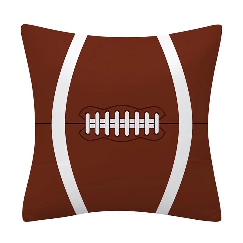 Football Basketball Rugby Double-Sided Printed Pillow Cover Short Plush Suitable Living Rooms Bedrooms Sofas Throw Cushion Cover