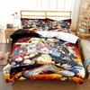 3D Аниме Fairy Tail Постельный комплект Кровать Набор из трех предметов Пододеяльник Односпальная Двуспальная Кровать Размер Квин Комплект пододеяльника Взрослые Мальчики Спальня