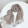 Solid Color Pure Linen Scarf Lightweight Neck Scarf Casual Shawl Wrap  Outdoor Travel