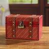 Wooden Retro Woven Lockable Medicine Box Organizer With Password For Home Office