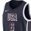 Nike Баскетбольная сборная США по баскетболу Олимпийская серия SS24 Dri-FIT LeBron James Logo Дышащая тренировочная спортивная баскетбольная майка мужская майка темно-синяя NN201911308-USA
