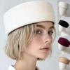 Новая женская берет-шляпа 100% шерсть - Осенне-зимний французский фетровый плоский топ в стиле таблетки