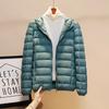 White duck down light down jacket women's winter short thin small fashion large size casual coat tide