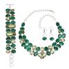 Изумрудный сапфир зеленый аметист кварц ручная работа ювелирное ожерелье и комплект 18-20''