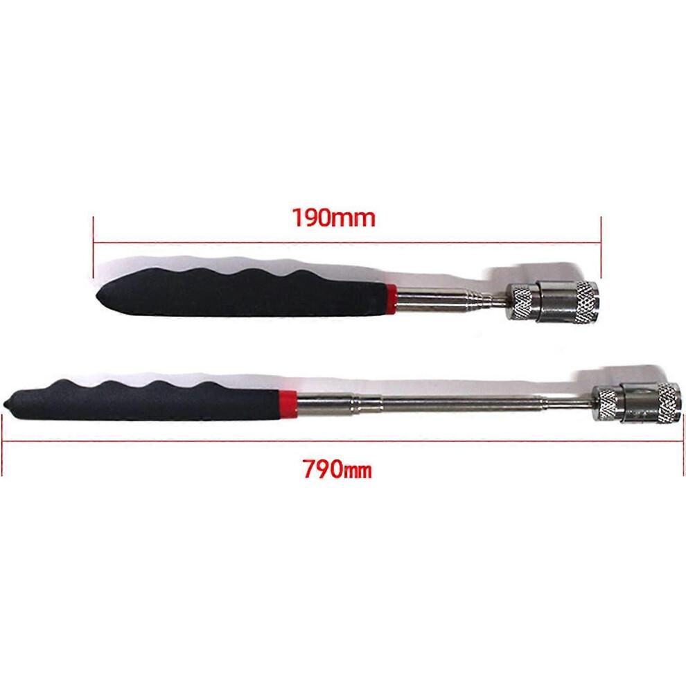 LED telescopic magnetic tool, extendable from 19cm to 80cm with LED light, magnetic telescopic tool, suitable for finding metal parts such as nuts, et