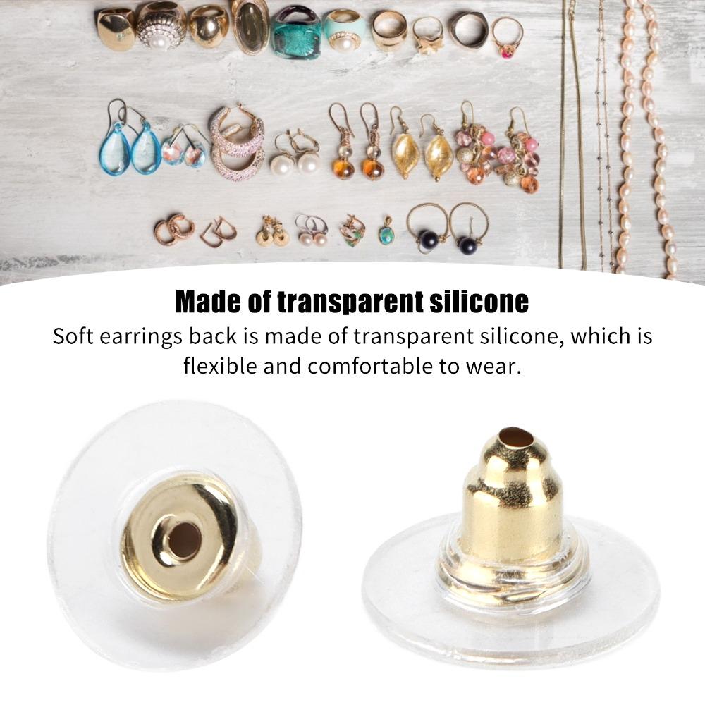 200pcs Soft Earring Stoppers Transparent Earring Backs Rubber Earring Backs Studs Hoops