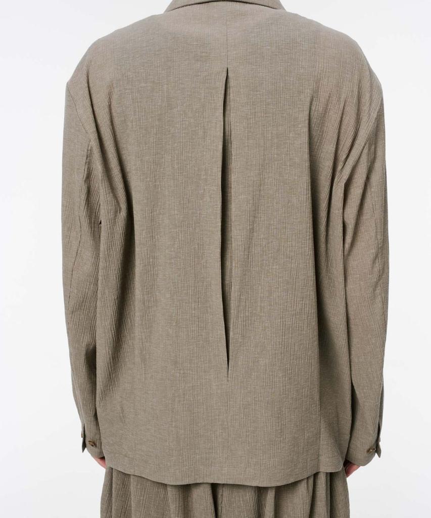 Codemorph Pleated Relaxed Fit Linen Jacket Khaki