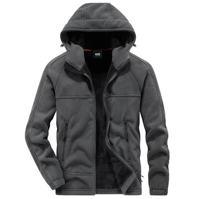 Новая стильная флисовая куртка для мужчин на осень и зиму. Новая модная тенденция. Универсальная теплая флисовая куртка для активного отдыха.