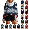 Women's Fashion Sweater Casual Long Sleeve Knit Pullover Printed Top