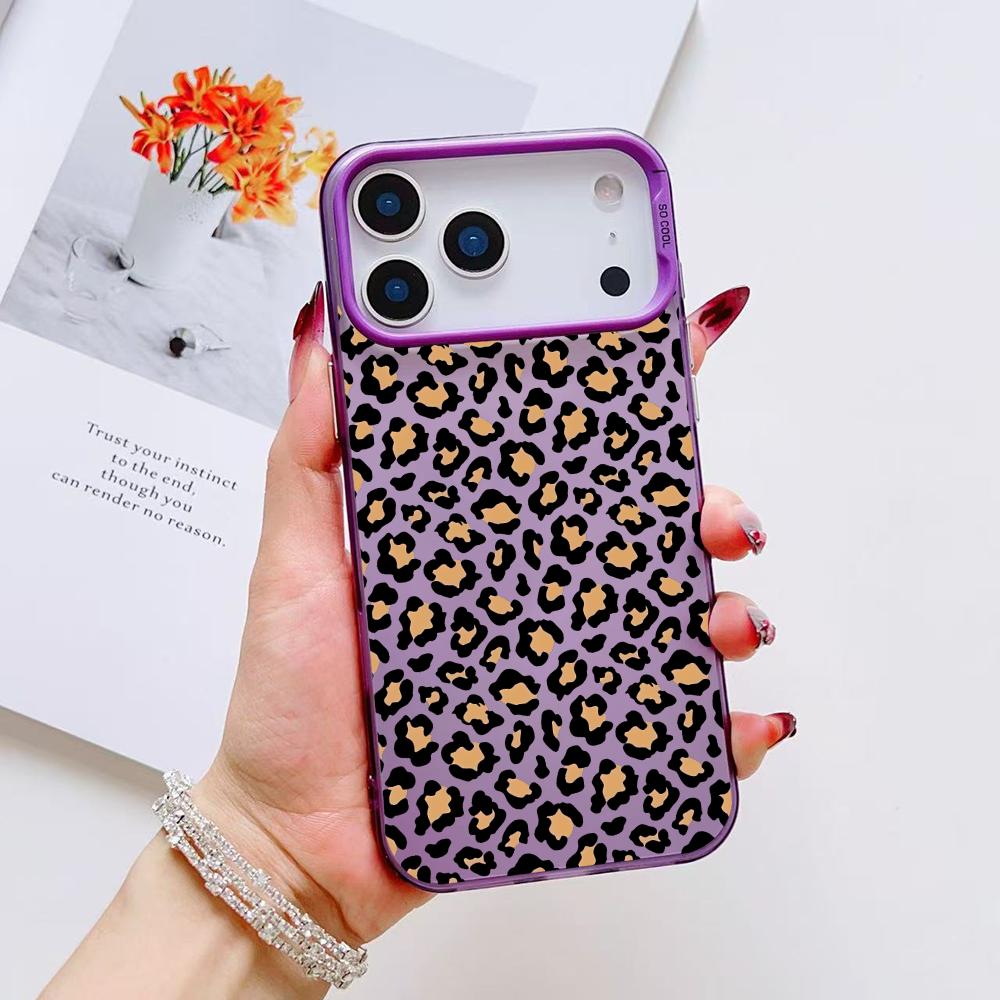 INS Чехол для телефона с леопардовым принтом для iPhone 17 16 15 14 13 12 11 Pro Max Air Матовый Лазерный Аврора Ударопрочный Funda