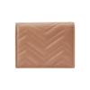 Gucci GG Marmont V Quilted Detail Snap Closure Leather Card Holder Wallet Women wallet Rose-Beige 466492-AABZK-2754