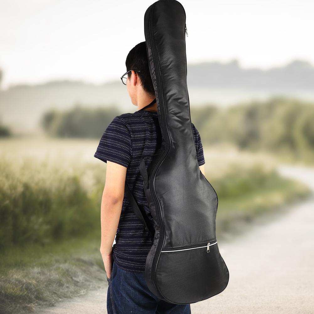 Oxford Cloth Padded Electric Bass Bag Double Straps Waterproof Black